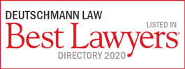 Badge for Deutschmann Law listed in Best Lawyers directory 2020.